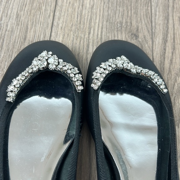 BADGLEY MISCHKA Wendy Black swarovski crystal Embellished Flat - Picture 5 of 8